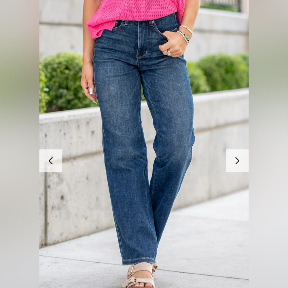 Judy Blue straight leg high waist womens jeans Size 7 28in tummy control